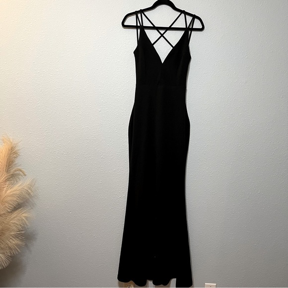Lulu’s All This Allure Black Strappy Backless Mermaid Evening Maxi Dress M EUC - Picture 4 of 7